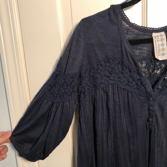 Free People Navy Blouse - Picture 2 of 7